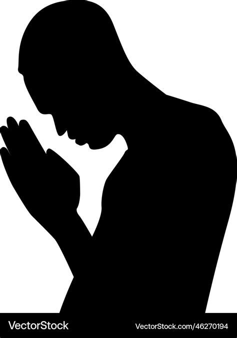 A silhouette of man praying Royalty Free Vector Image