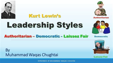 Kurt Lewin Leadership Styles | Authoritarian - Democratic _ Laissez Fair | Leadership Theories ...