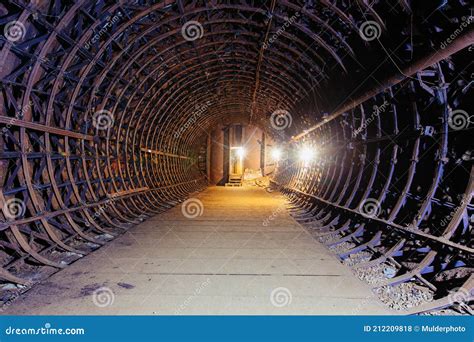 Underground Construction. Construction of Bunker or Subway Stock Photo - Image of railroad ...