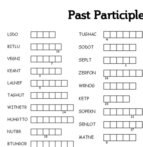 Find the Past Participles!