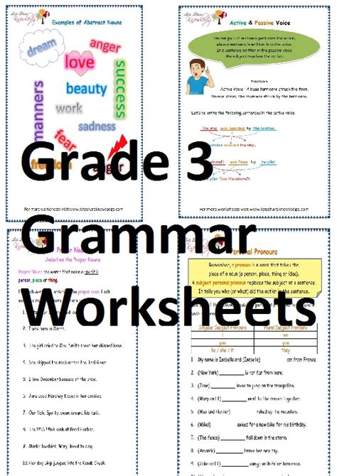 English Grammar Worksheet For Class 3 - Free 3rd Grade Grammar Worksheets Education Com : For ...