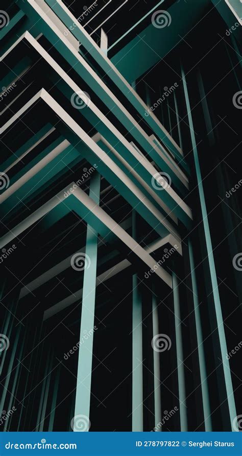 A Very Tall Building with a Bunch of Columns. Generative AI Image. Stock Illustration ...