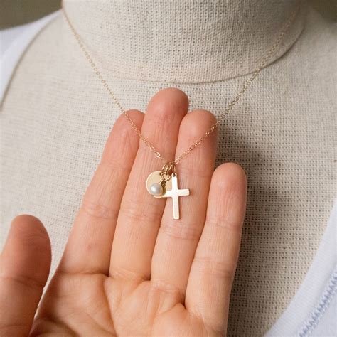 Gold Cross Necklace, Communion Necklace, First Communion Gift ...