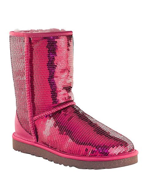 Lyst - Ugg Classic Sequin Embellished Boots in Pink