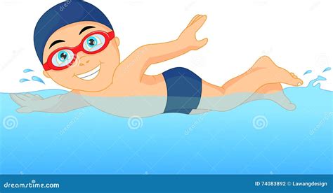 Cartoon Boy Swimmer Swimming Pool Stock Illustrations – 513 Cartoon Boy ...