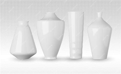 Premium PSD | White ceramic vase isolated on alpha background 3d rendering