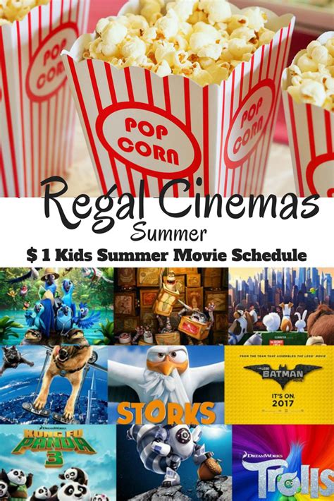 Regal Cinemas Summer Movie Schedule | $1 Kids Movies