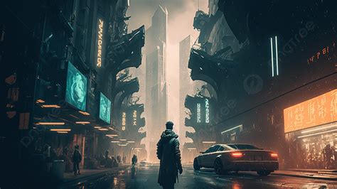 Future City Cyberpunk Illustration Background, Future City, Cyberpunk, Illustration Background ...