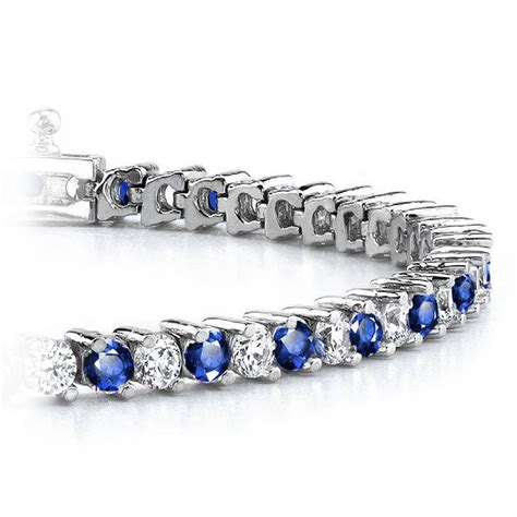 Diamond And Sapphire Bracelet | White Gold