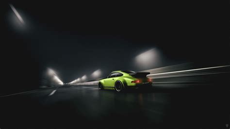 Wallpaper : dark, car, vehicle, RWB Porsche 930, green cars 1920x1080 - WallpaperManiac ...