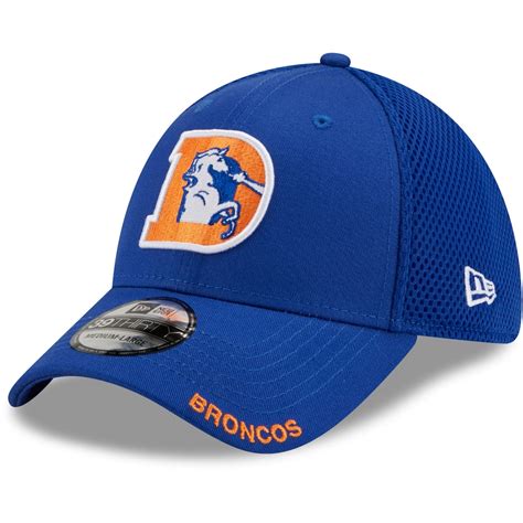 Men's New Era Royal Denver Broncos Throwback Logo Team Neo 39THIRTY ...