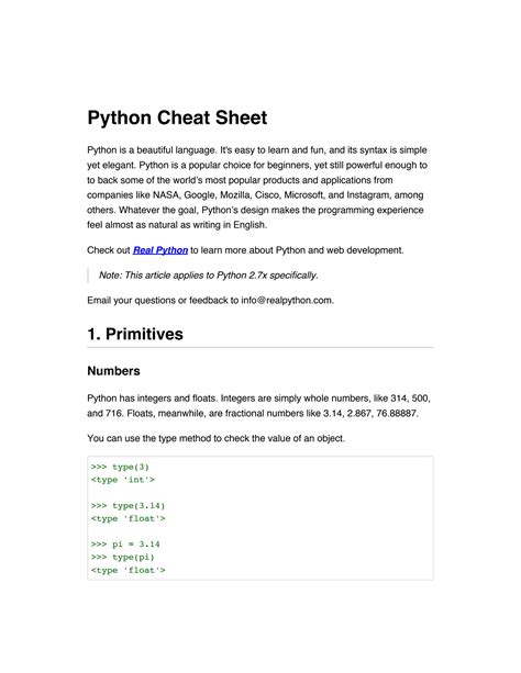 SOLUTION: Python cheat sheet - Studypool