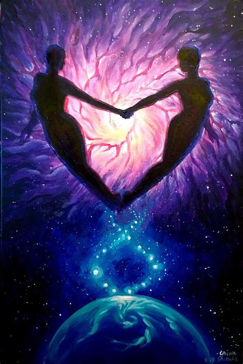 Euphoria - Soulmates in the universe Painting by Chirila Corina