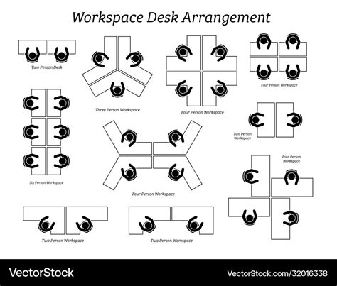 Workspace desk arrangement in office and company Vector Image