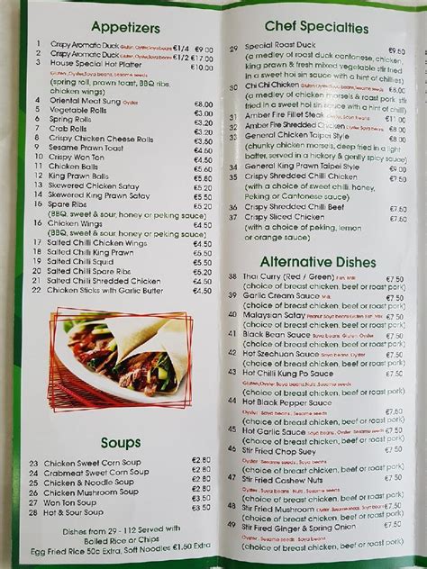 Menu at New Golden City Chinese restaurant, Portumna