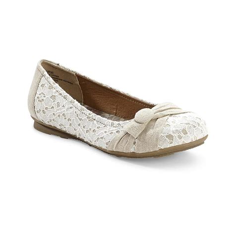 jellypop Women's Laurie Natural Floral Lace Ballet Flat