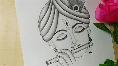 Simple Pencil Drawing Of Lord Krishna With Flute||, 49% OFF