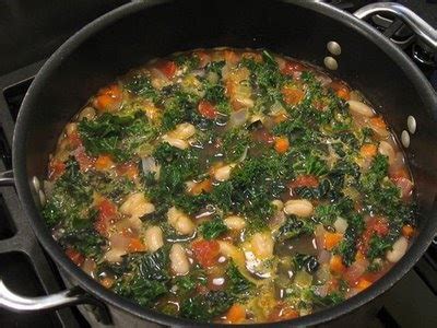 Foods For Long Life: Vegan or Vegetarian Tuscan Bean Soup with Kale and Cannellini Beans