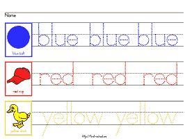 Preschool Kindergarten Worksheets Colors