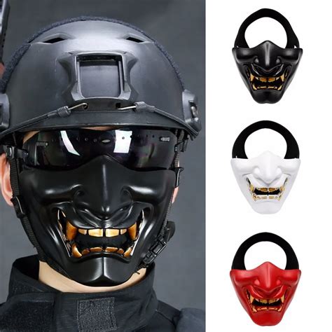 1 PCS Airsoft Paintball Mask Goggles Hannya Mask Halloween Mask Army of 2 BB Pistol Paintball ...