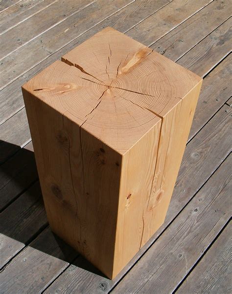 Hemlock Wood Block Side Table