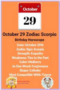 October 29 Zodiac Scorpio Birthday Horoscope