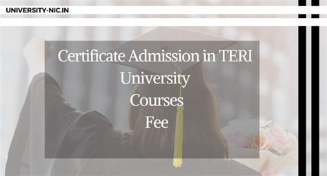 Certificate Admission in TERI University, Courses, Fee, 2024-25