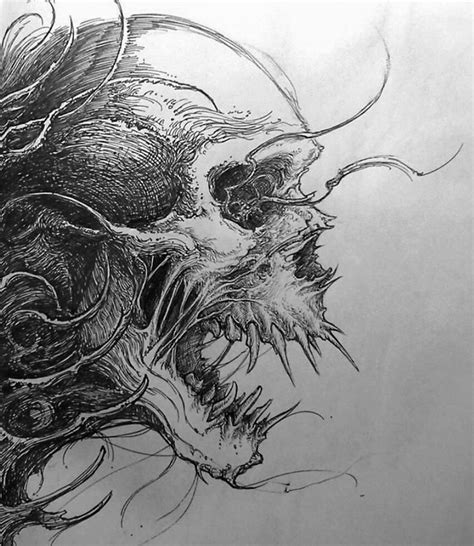 Skull Drawing - 75 Picture Ideas #drawings #art | Art sketches, Drawings, Dark art drawings