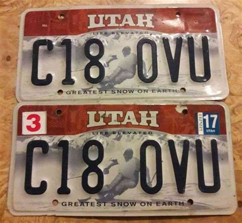 Utah License Plates Life Elevated Greatest Snow on Earth