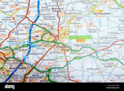 Road Map of Cheltenham, England Stock Photo - Alamy