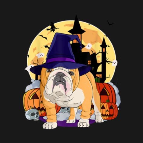 English Bulldog Happy Halloween Witch Pumpkin - This Is My Halloween - T-Shirt | TeePublic