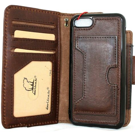 Genuine Dark Leather Case for iPhone SE 2 2020 Detachable Removable co ...