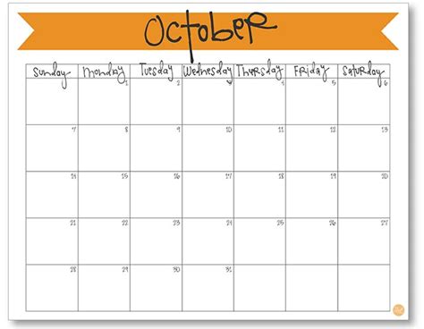 October 2018 Calendar - Free Printable | Live Craft Eat