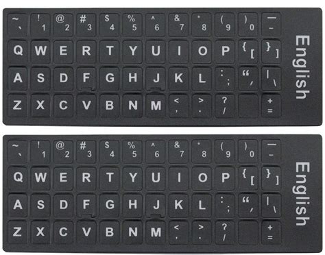 Buy 2 PCS Universal English Keyboard Stickers for PC Computer Mac Laptop Desktop Keyboard ...