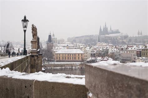 Charles Bridge in the Winter Editorial Photo - Image of czech, city: 47958046