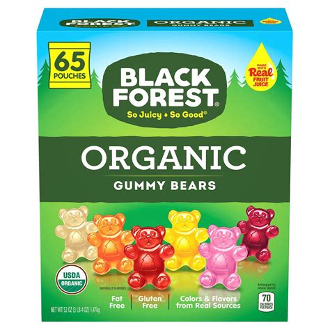 Black Forest Organic Gummy Bears, Gluten-Free, Natural Sugar, 0.8 Oz ...