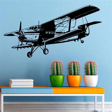 Military Aviation Airplane Vinyl Wall Sticker Air Force Boys Room Wall Stickers Home Decor Art ...