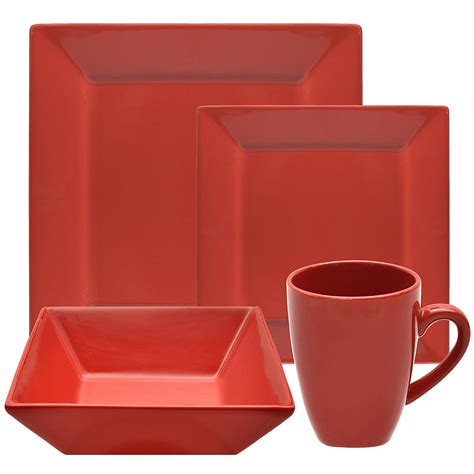 C1 Red Square Dinner Plates - Party Rentals NYC | New York Party Rentals LLC