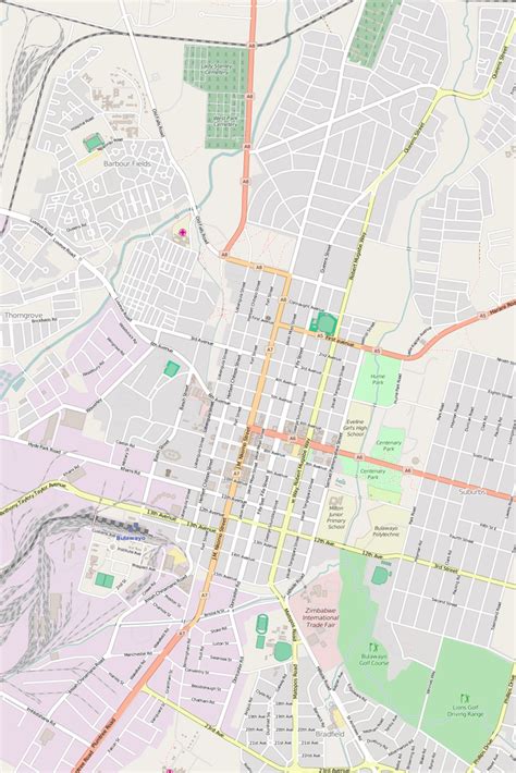 Editable City Map of Bulawayo – Map Illustrators