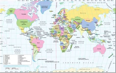 Map of World with Latitude - World Map with Countries