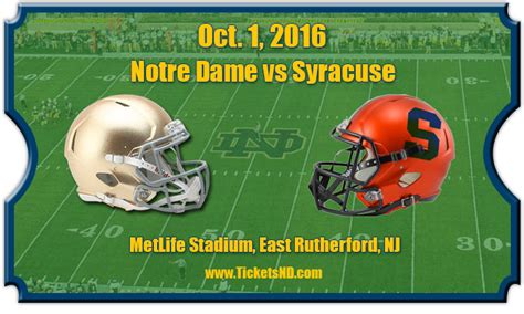 Notre Dame Fighting Irish vs Syracuse Orange Tickets | Oct. 1, 2016