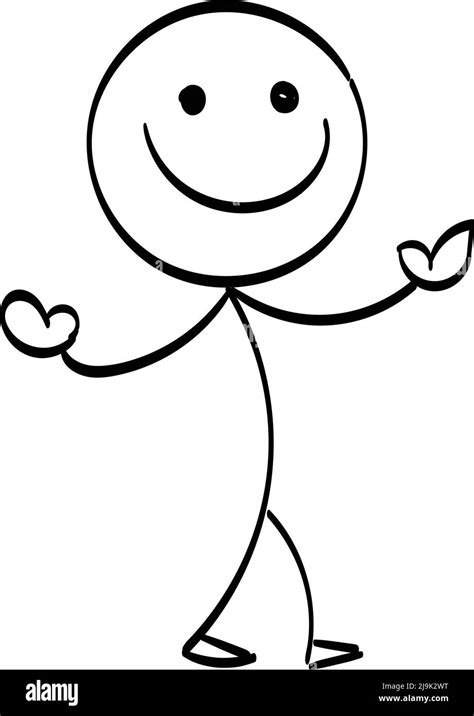 Hand drawing funny Stickman design for print or use as poster, card ...