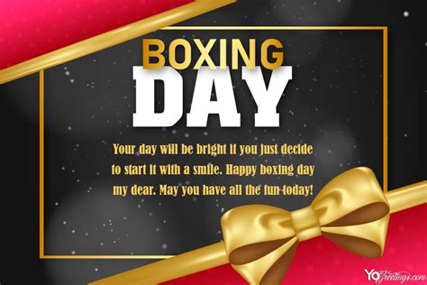 Realistic Boxing Day Greeting Card With Wishes