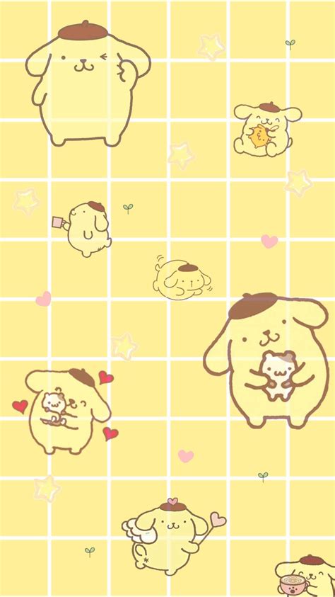 Download Pompompurin Cute Icon Checkered Portrait Wallpaper | Wallpapers.com