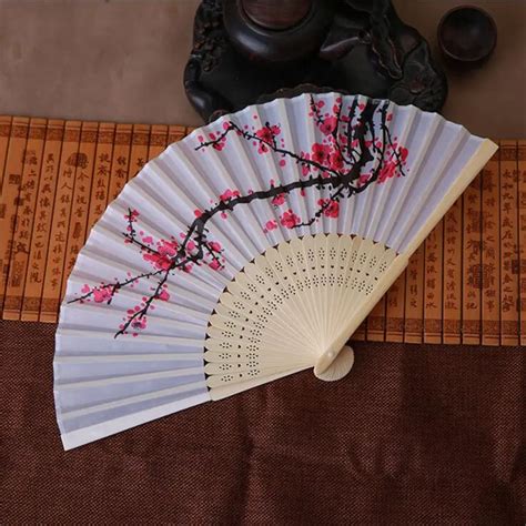 Super Vintage Bamboo Folding Hand Held Flower Fan Chinese Dance Party Pocket Gifts Dropshipping ...