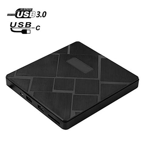 External CD DVD Drive with Power Supply Cable, with USB Port SD Card Slot USB 3.0 Portable CD ...