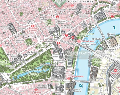 Map illustration of Central London | Central london map, Illustrated ...