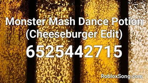 Monster Mash Dance Potion (Cheeseburger Edit) Roblox ID - Roblox music ...