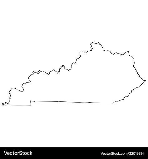 Kentucky ky state border usa map outline Vector Image