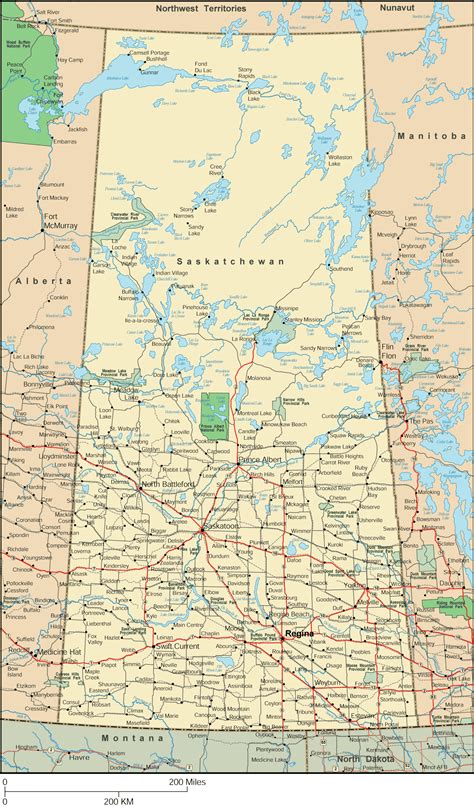 Saskatchewan Map - Detailed Map of Saskatchewan Canada